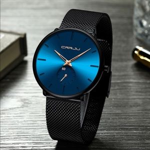 Brand New Men Mesh Steel Waterproof Sport Watch